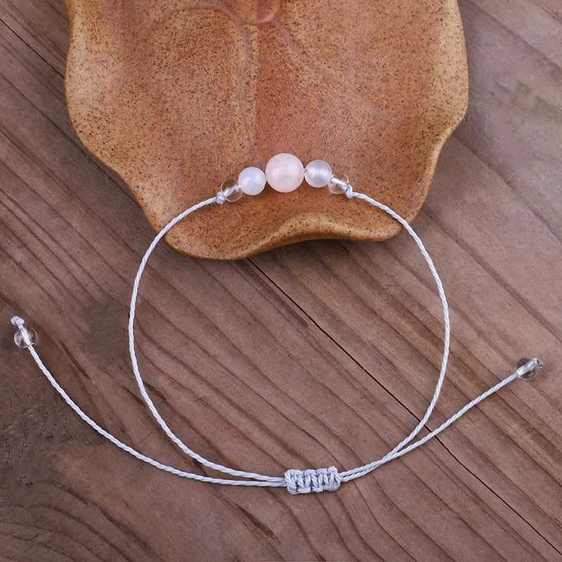 Pink Quartz & White Beaded Adjustable Bracelet sold by Zulily product image thumbnail 3