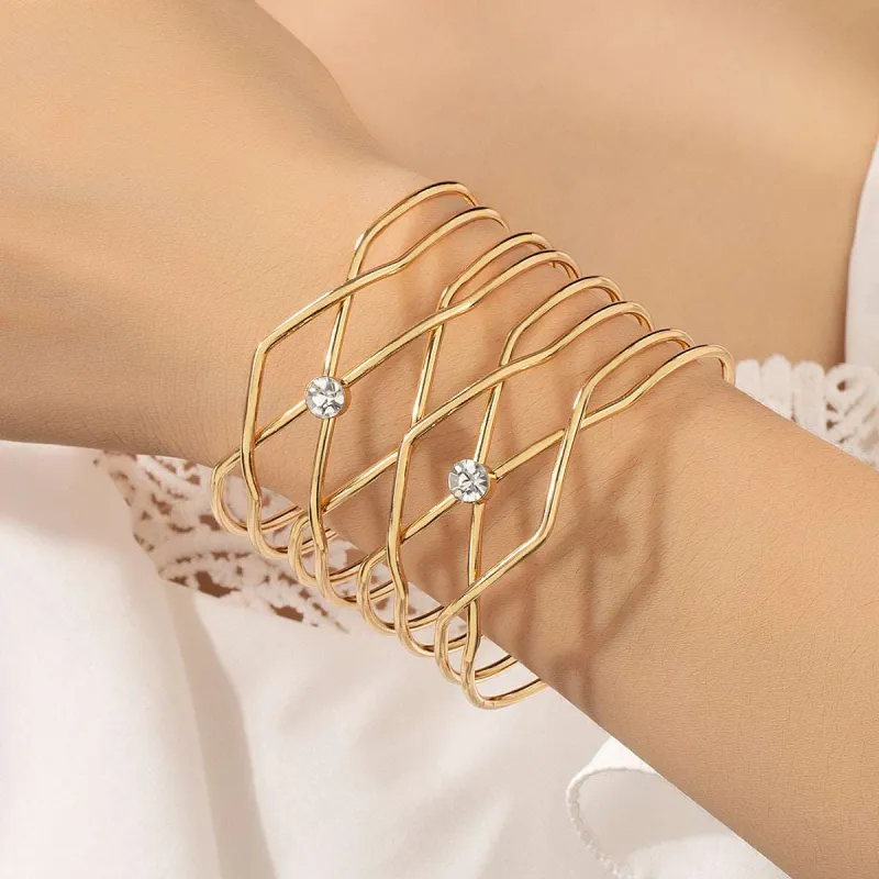 Cubic Zirconia & Goldtone Crossing Cuff made by Zulily