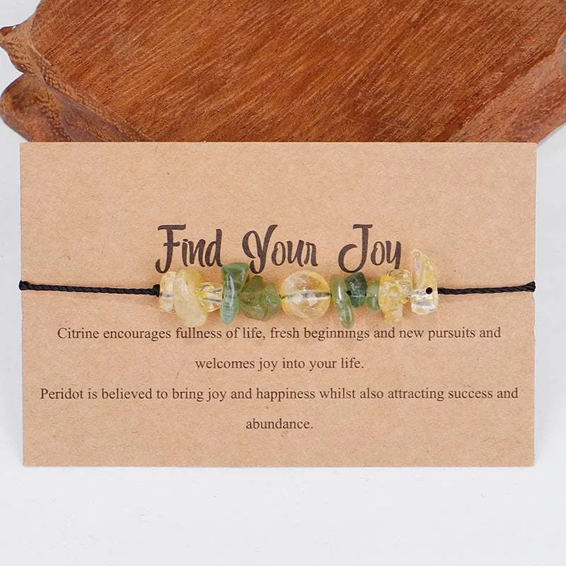 Yellow & Green 'Find Your Joy' Adjustable Bracelet sold by Zulily product image thumbnail 3