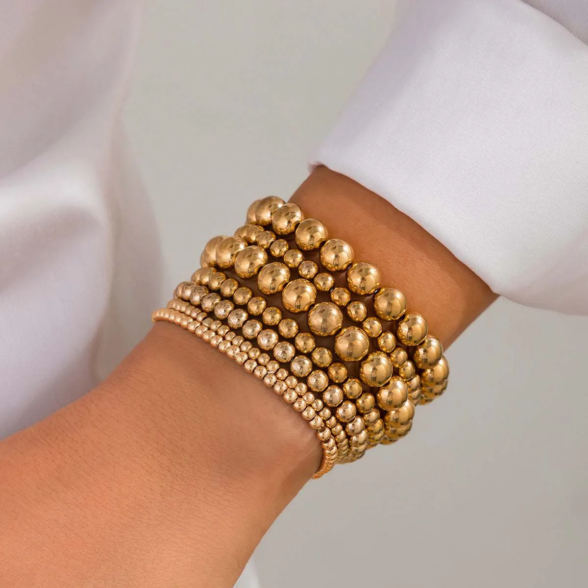 Goldtone Beaded Stretch Bracelet Set sold by Zulily product image thumbnail 2