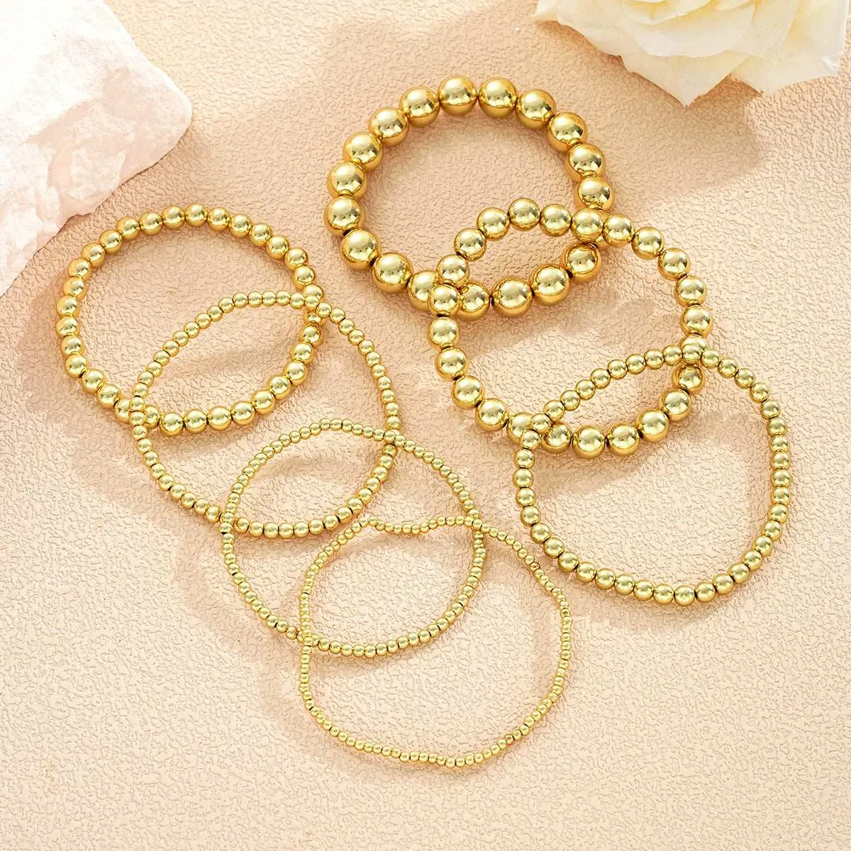 Goldtone Beaded Stretch Bracelet Set sold by Zulily product image thumbnail 3