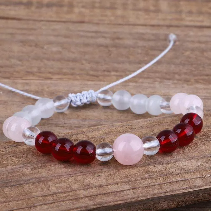 Pink Quartz & Red Beaded Adjustable Bracelet sold by Zulily product image thumbnail 3