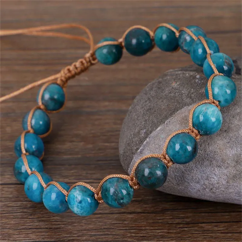 Green Quartz & Brown Beaded Adjustable Bracelet made by Zulily