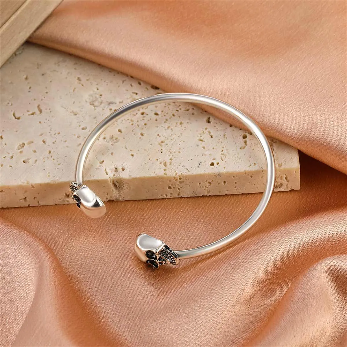 Silvertone Skull Cuff sold by Zulily product image thumbnail 2
