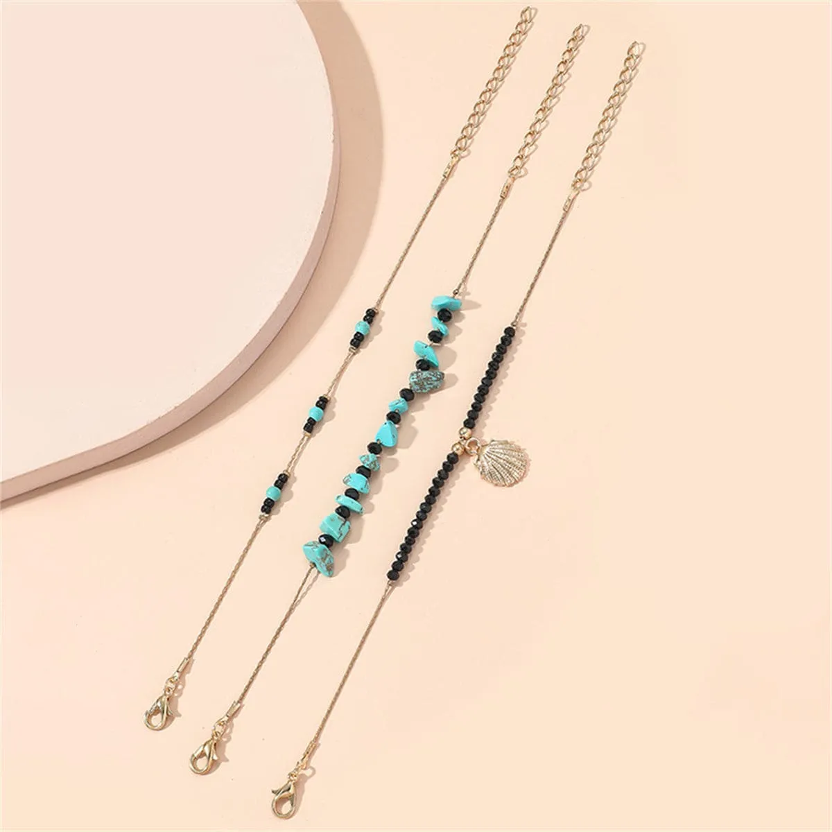Turquoise & Acrylic Three-Piece Charm Bracelet Set sold by Zulily product image thumbnail 3