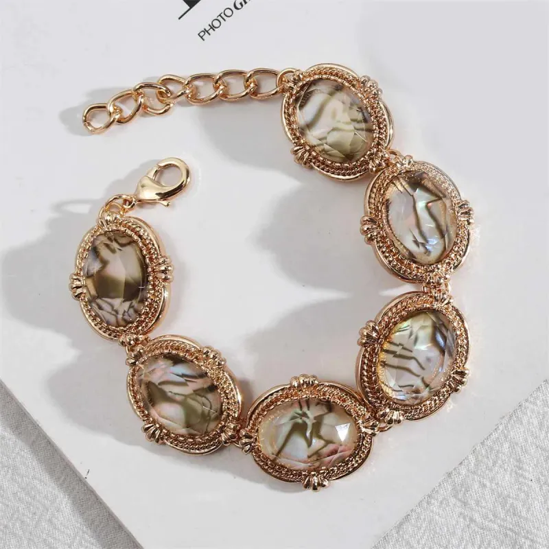 Shell & Goldtone Oval Station Bracelet made by Zulily