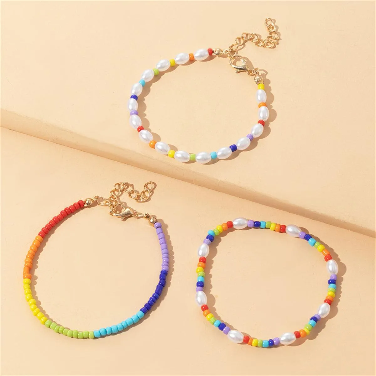 Pearl & Yellow Multicolor Beaded Bracelet Set sold by Zulily product image thumbnail 2