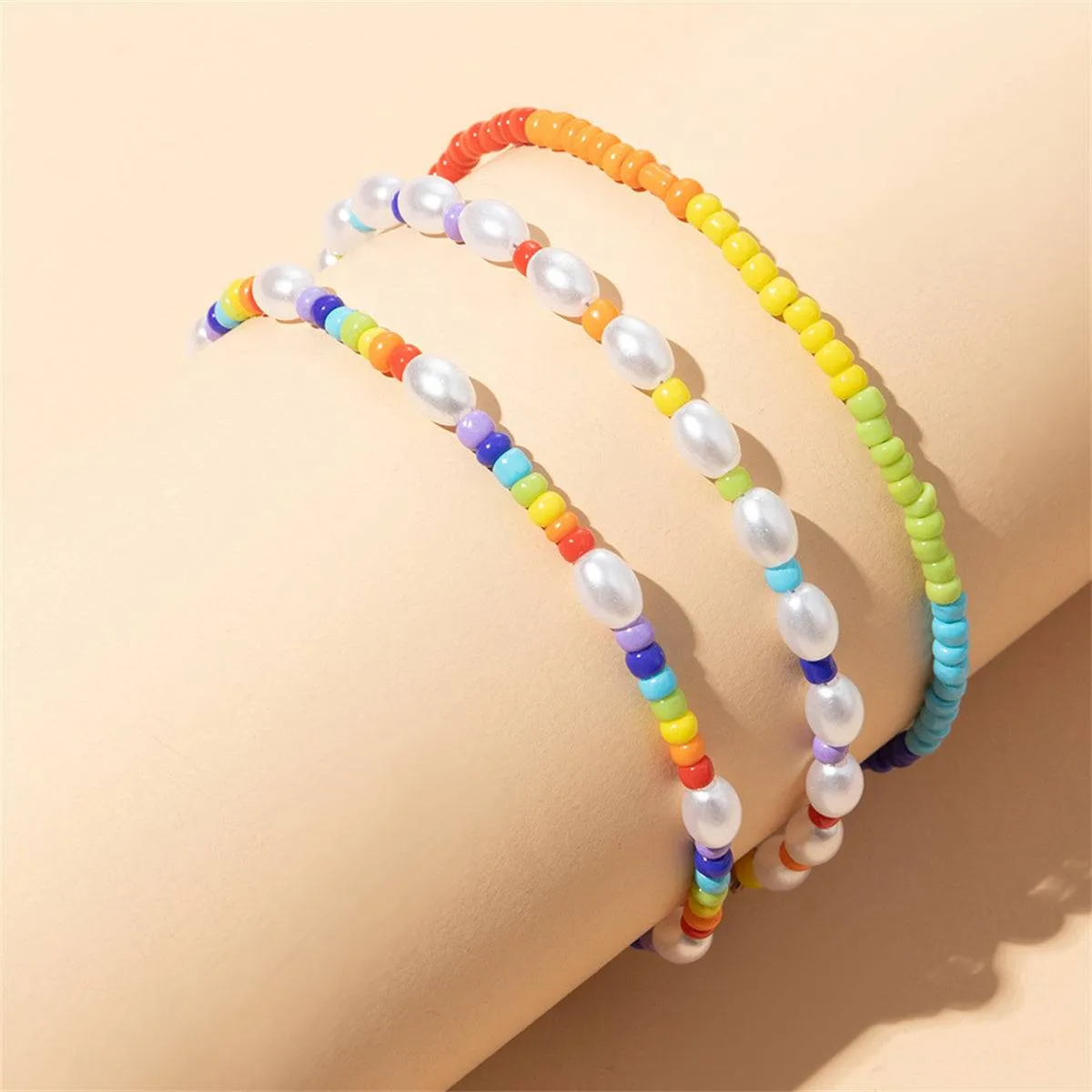 Pearl & Yellow Multicolor Beaded Bracelet Set sold by Zulily product image thumbnail 3