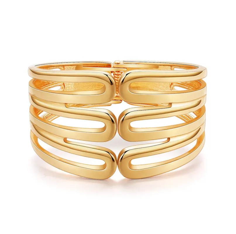 Goldtone Pins Layered Hinge Bangle made by Zulily