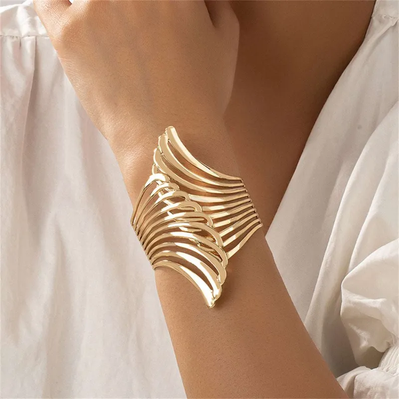 Goldtone Wing Bypass Hinge Bangle made by Zulily