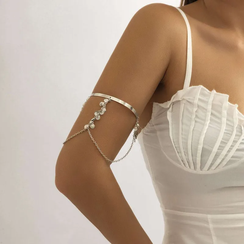 Silvertone Shell Tassel Arm Cuff made by Zulily