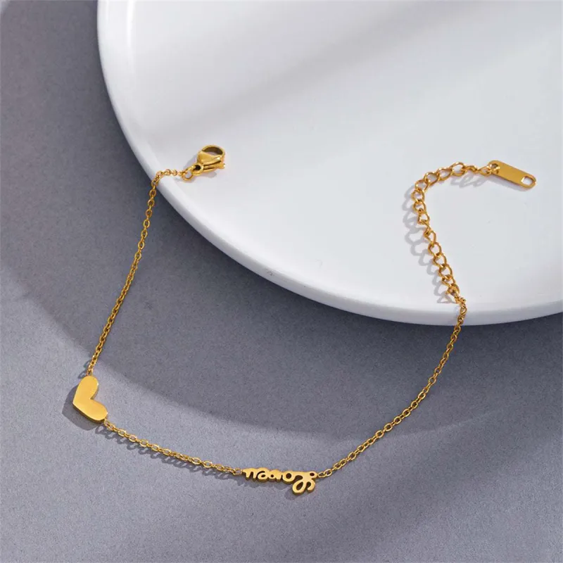 Goldtone Heart 'Love' Bracelet made by Zulily