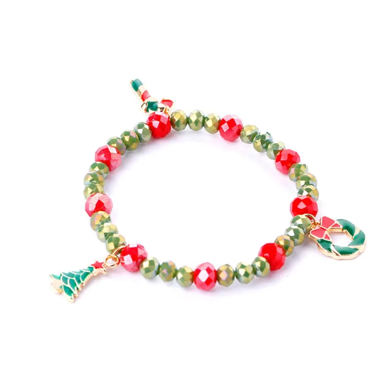 Goldtone Tree Charm Beaded Stretch Bracelet made by Zulily