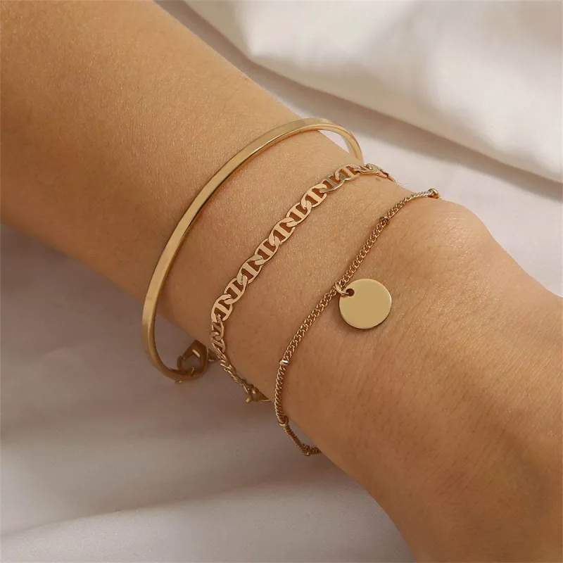 Goldtone & Sequin Charm Bracelet Set made by Zulily