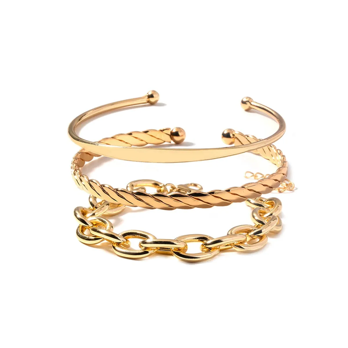 Goldtone Twine Cuff & Cable Bracelet Set sold by Zulily product image thumbnail 2