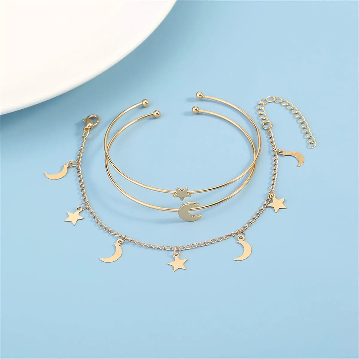 Goldtone Celestial Cuff & Bracelet Set sold by Zulily product image thumbnail 3