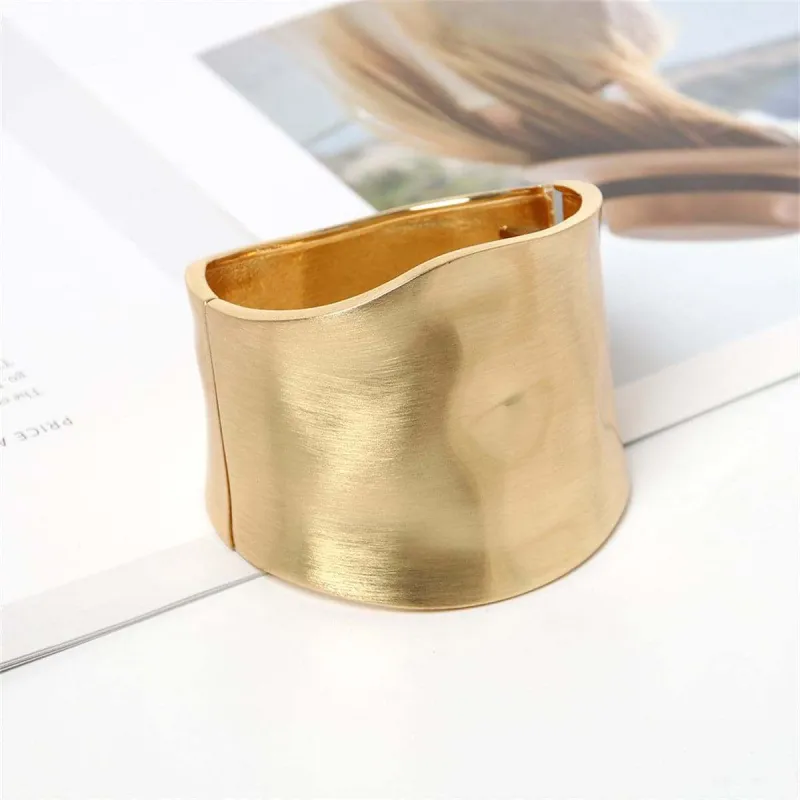 Goldtone Matte Curved Hinge Bangle made by Zulily
