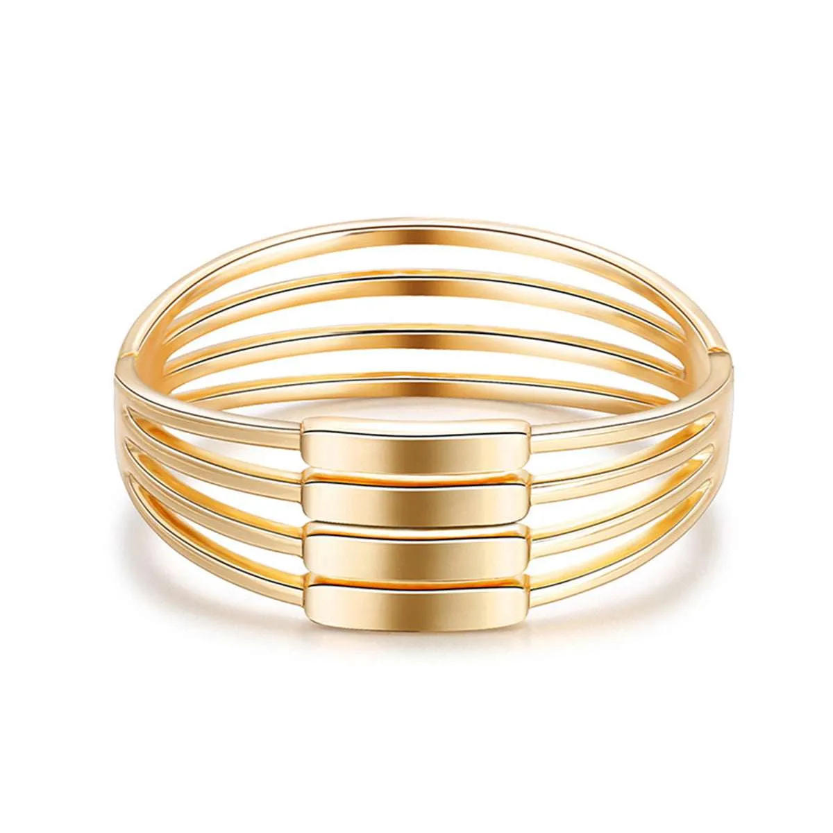 Goldtone Layered Bangle sold by Zulily