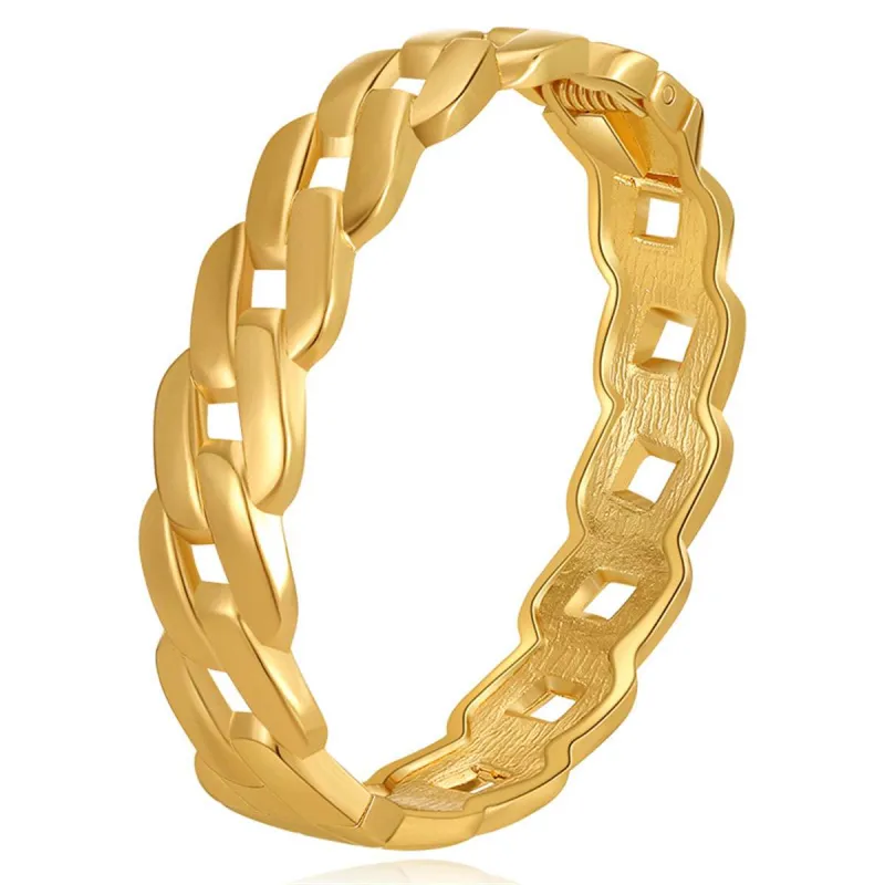 Goldtone Curb Chain Bangle made by Zulily