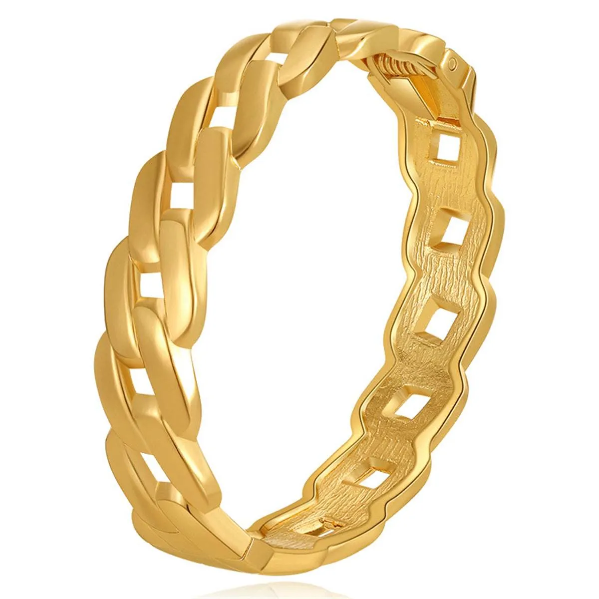 Goldtone Curb Chain Bangle sold by Zulily