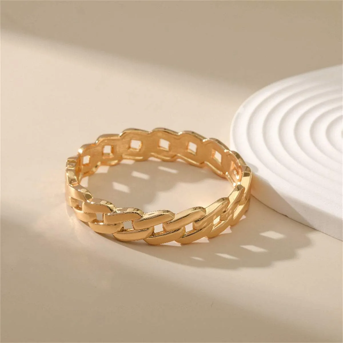 Goldtone Curb Chain Bangle sold by Zulily product image thumbnail 3