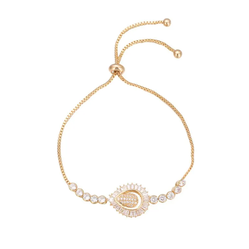 Cubic Zirconia & Crystal Goldtone Teardrop Adjustable Bracelet made by Zulily