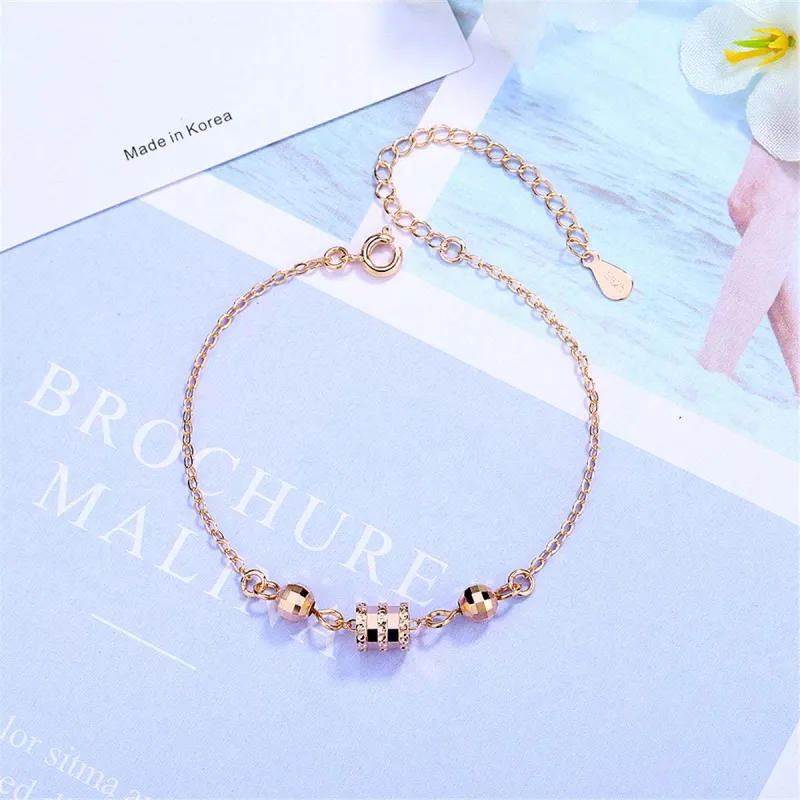 Cubic Zirconia & Rose Goldtone Cylinder Charm Bracelet made by Zulily