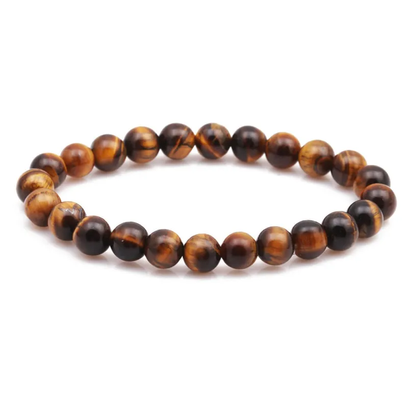 Yellow Tiger's Eye Beaded Stretch Bracelet made by Zulily
