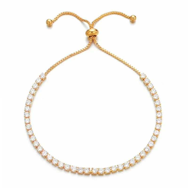 Cubic Zirconia & Goldtone Adjustable Tennis Bracelet made by Zulily