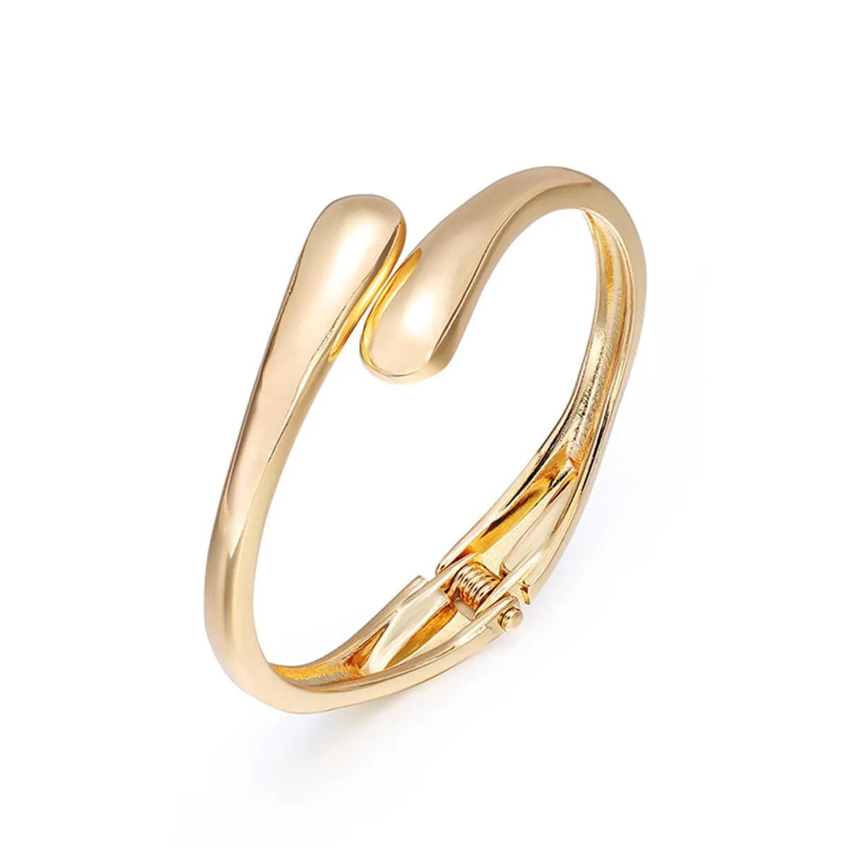 Goldtone Drop Bypass Hinge Bangle sold by Zulily