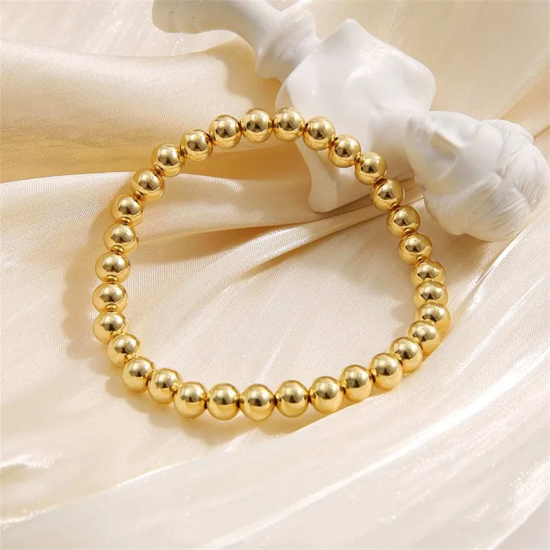 Goldtone Bead Stretch Bracelet made by Zulily