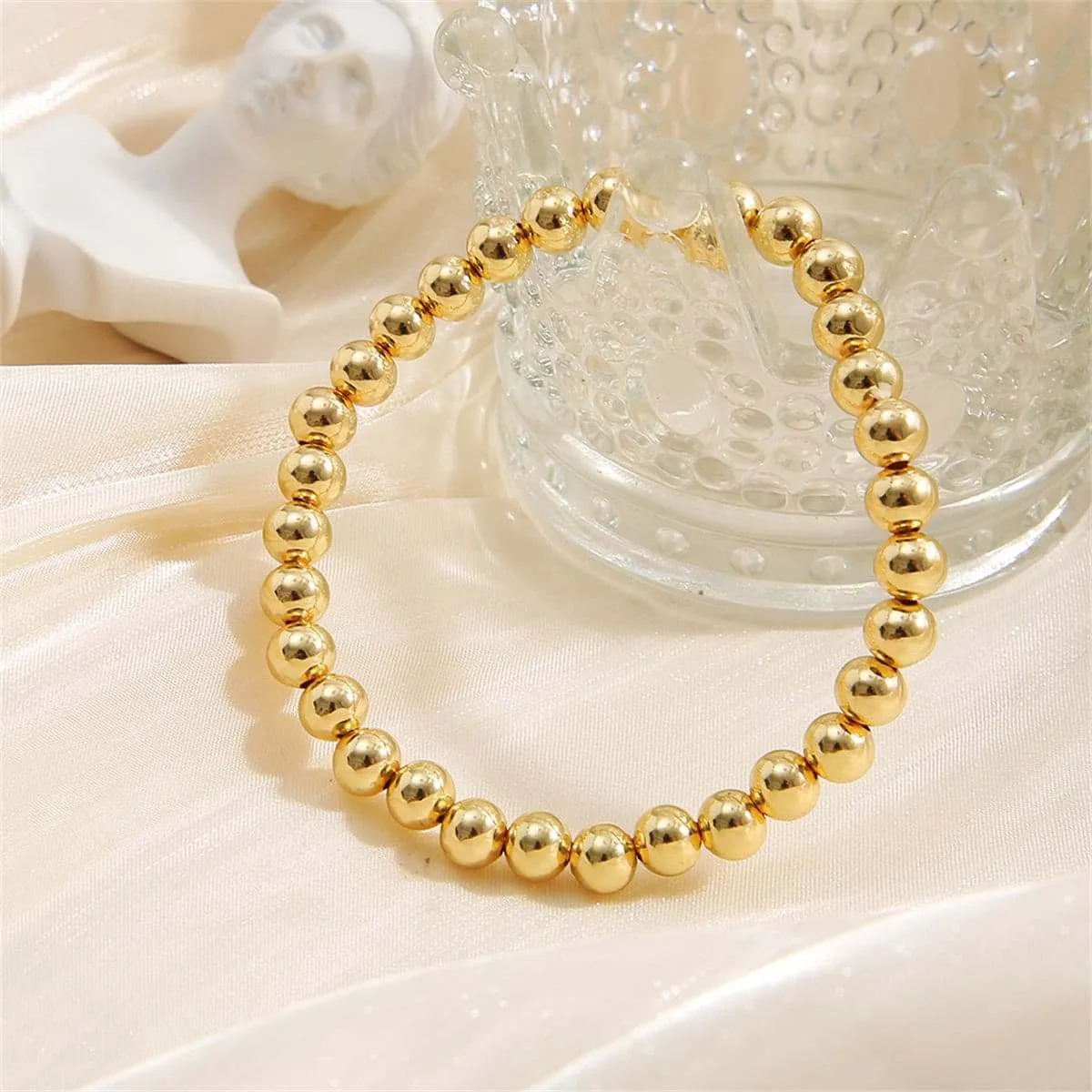 Goldtone Bead Stretch Bracelet sold by Zulily product image thumbnail 2