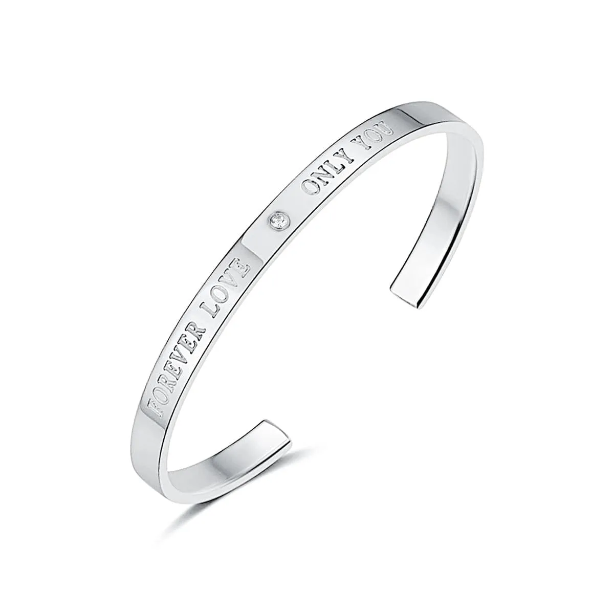Cubic Zirconia & Silvertone 'Only You' Cuff sold by Zulily