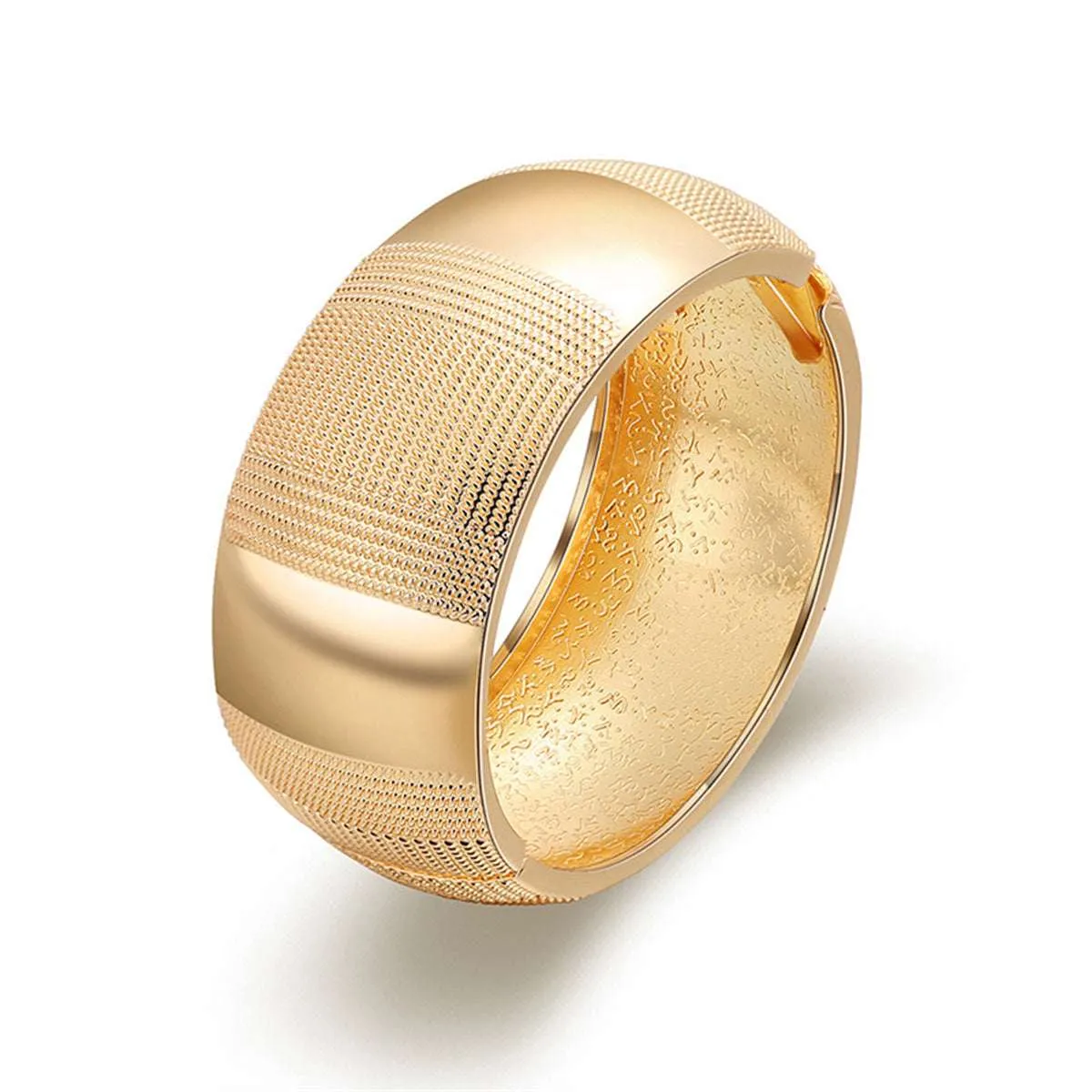 Goldtone Embossed Wavy Pattern Bangle sold by Zulily product image thumbnail 2