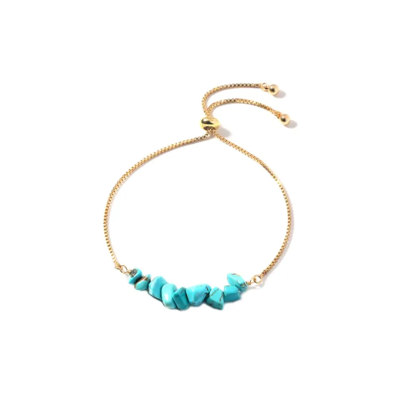 Turquoise & Goldtone Adjustable Bracelet made by Zulily