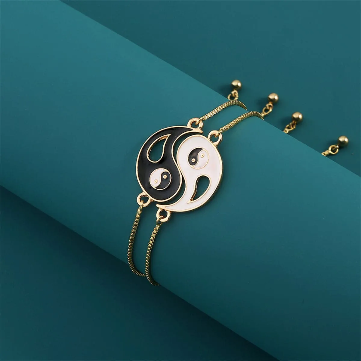 Enamel & Goldtone Yin Yang Bracelet Set sold by Zulily product image thumbnail 3