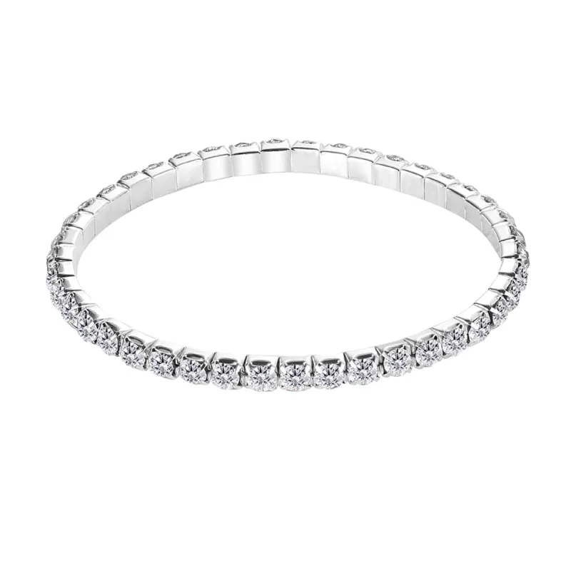 Cubic Zirconia & Silvertone Tennis Bracelet made by Zulily