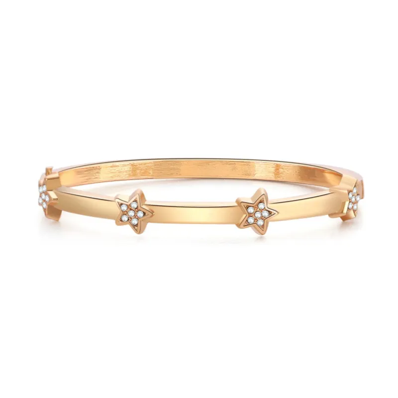 Cubic Zirconia & Goldtone Star Station Bangle made by Zulily