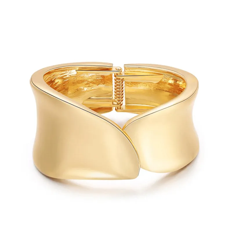 Goldtone Mismatching Leaf End Hinge Bangle made by Zulily