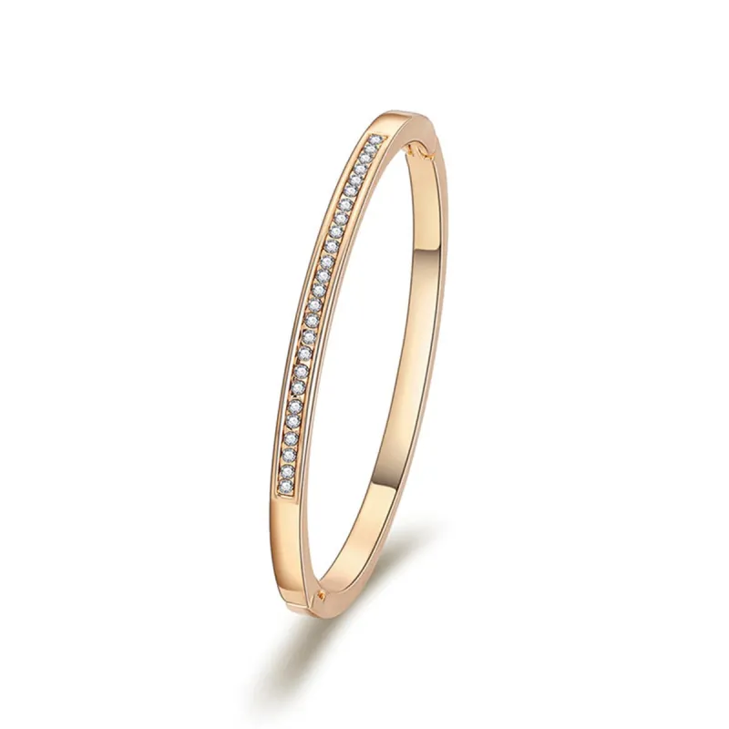 Cubic Zirconia & Goldtone Hinge Bangle made by Zulily