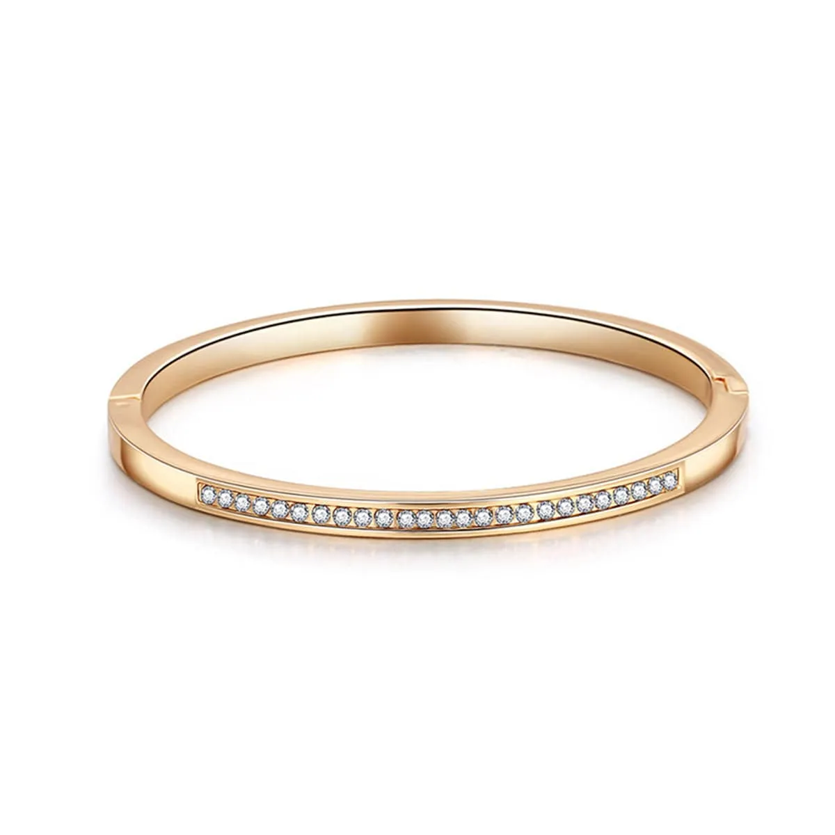 Cubic Zirconia & Goldtone Hinge Bangle sold by Zulily product image thumbnail 2