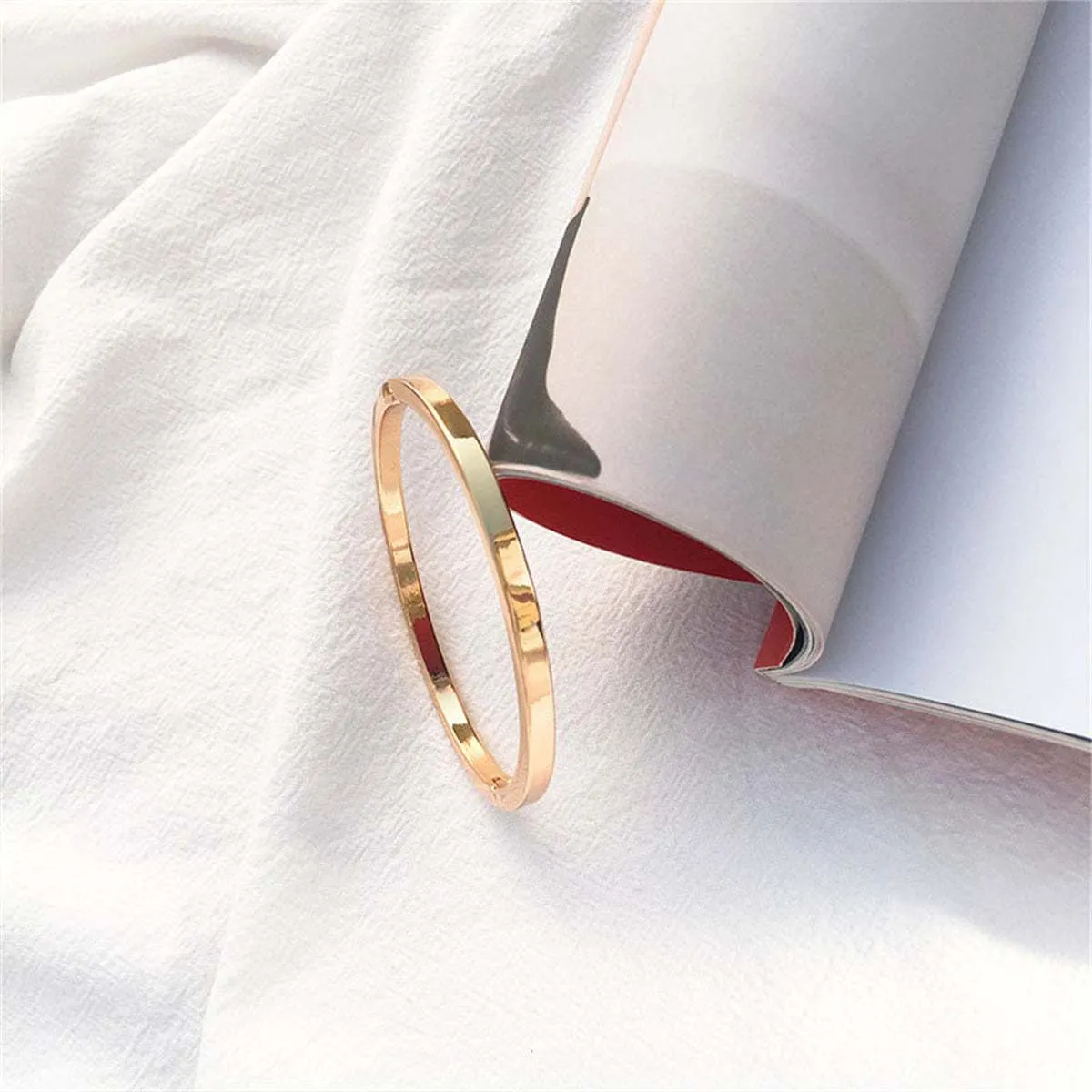 Cubic Zirconia & Goldtone Hinge Bangle sold by Zulily product image thumbnail 3