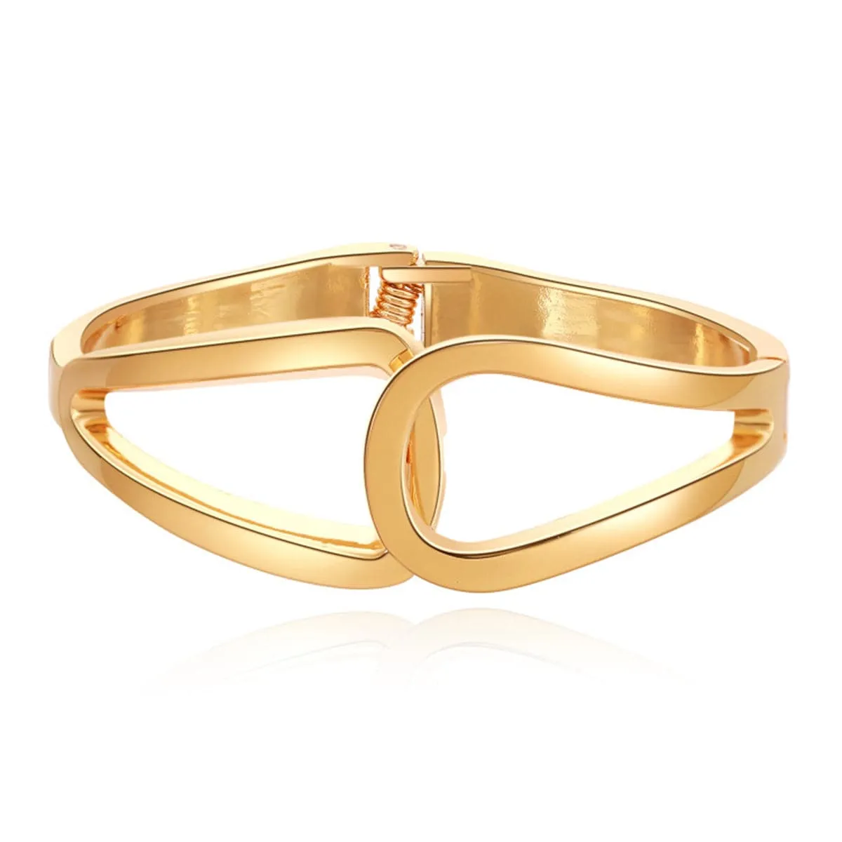 Goldtone Openwork Drop End Bangle sold by Zulily