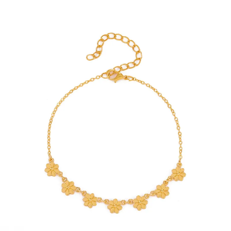 Goldtone Mum Station Anklet made by Zulily