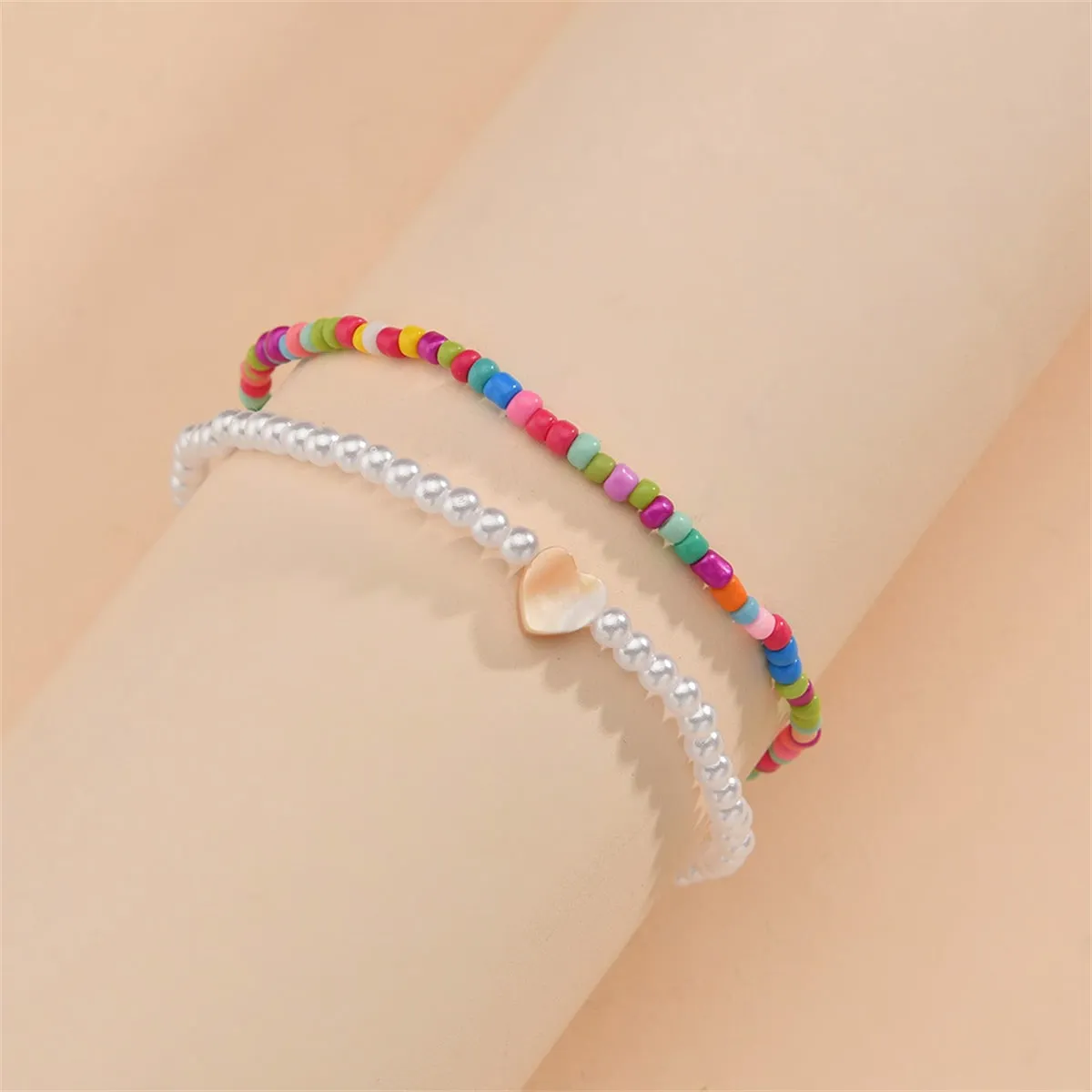 Red Multicolor Howlite Beaded Stretch Anklet Set sold by Zulily product image thumbnail 3