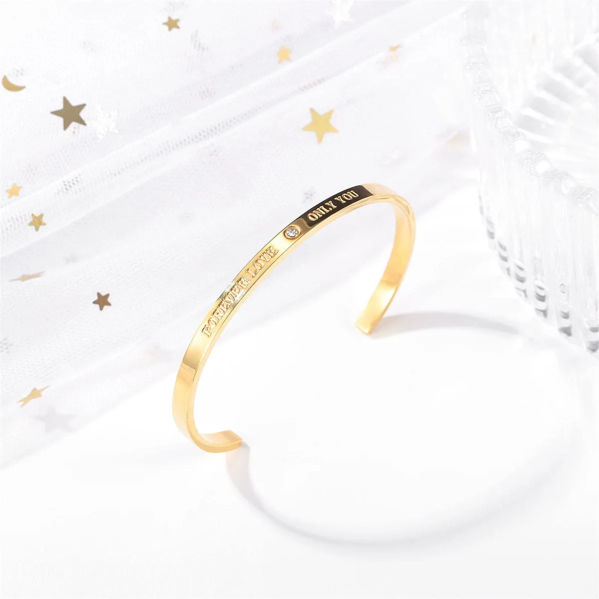 Cubic Zirconia & Goldtone 'Only You' Cuff sold by Zulily product image thumbnail 2