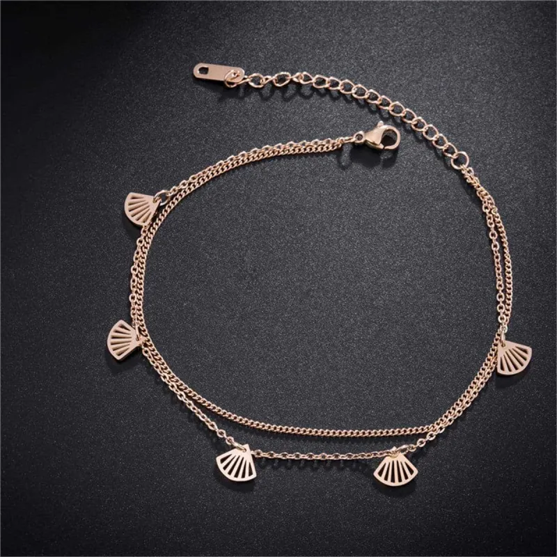 Rose Goldtone Gingko Leaves Charm Bracelet made by Zulily