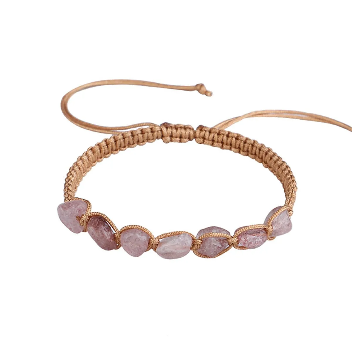 Rose Quartz & Brown Adjustable Bracelet sold by Zulily product image thumbnail 2