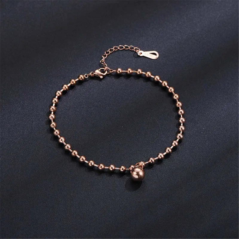 Rose Goldtone Bead Anklet made by Zulily