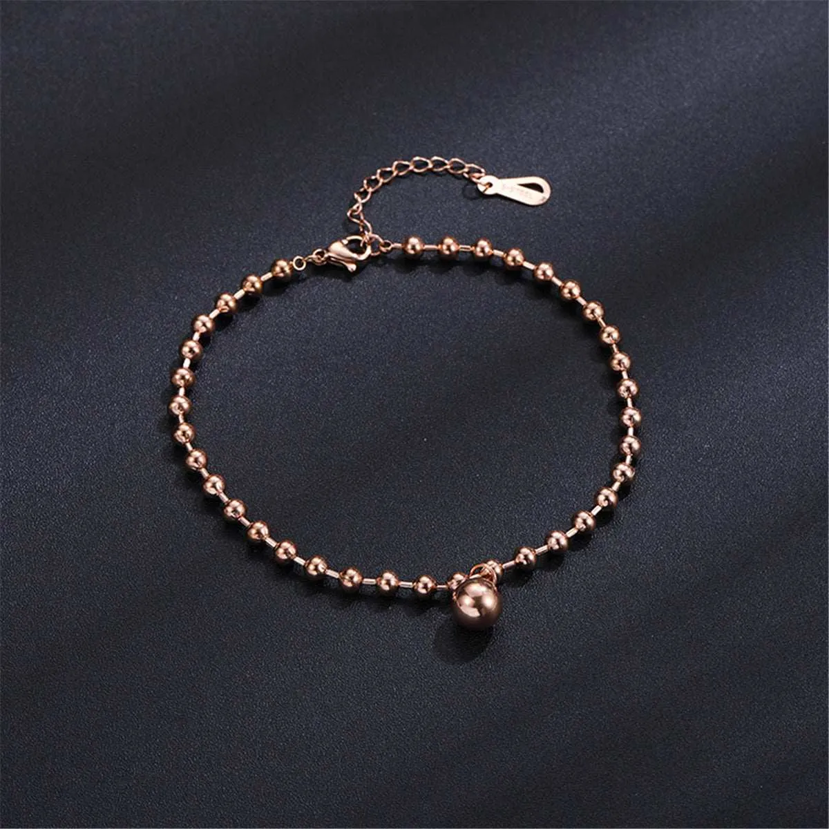 Rose Goldtone Bead Anklet sold by Zulily